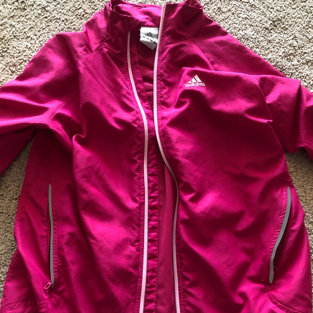 Pink adidas zip up